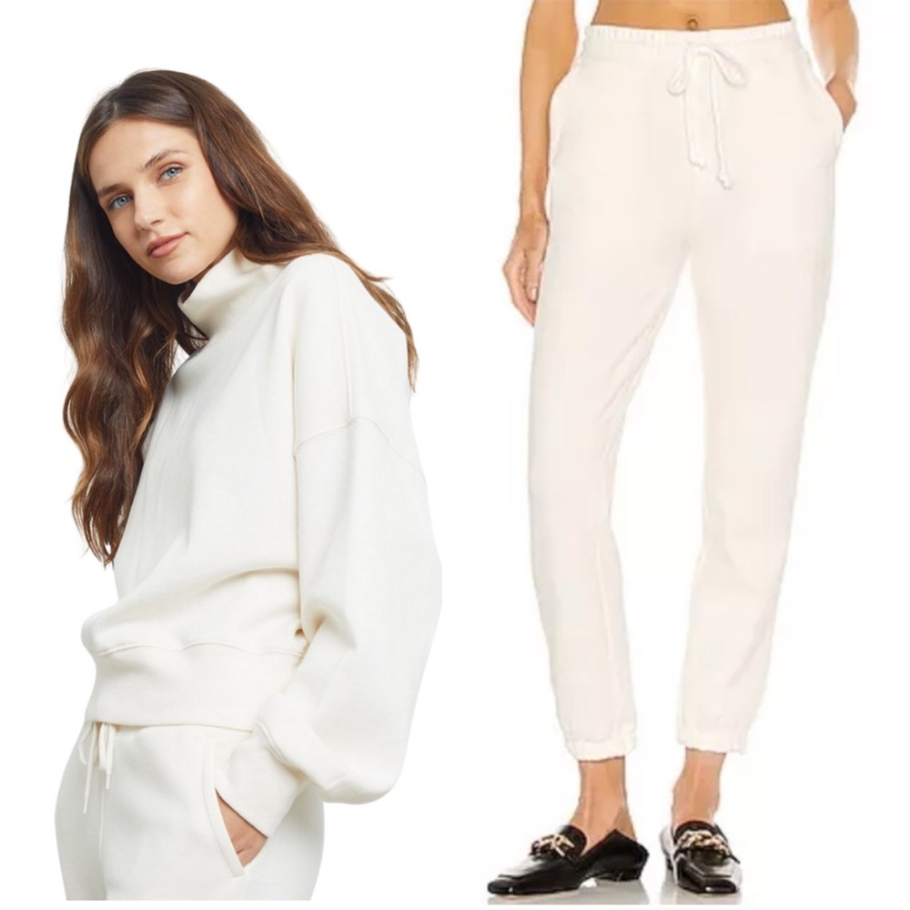 Set Rails White Blaire mock turtleneck sweatshirt + Kingston jogger pant, Medium